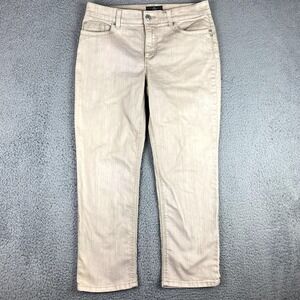 Chicos Jeans Womens 0.5R Beige So Lifting Straight Leg Stretch Denim Chino US 6